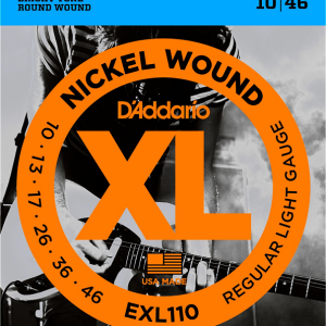 D’Addario EXL110 : Nickel Wound Light Electric Guitar Strings (.10-.46)