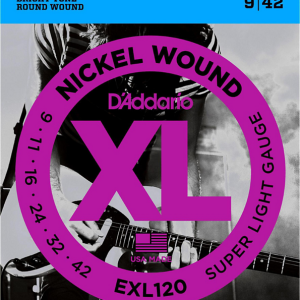 D’Addario EXL120 : Nickel Super Light Electric Guitar Strings (.9-.42)