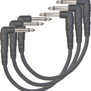 D’Addario Planet Waves PW-CGTP-305 : 6″ Classic Series Right Angle Patch Cable (3-Pack) 0.5ft