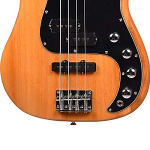 Kadence, Chronicle Series Electric Bass Guitar, Natural Ash Wood with P-J Pickup, 2 Tone and 2 Volume Control